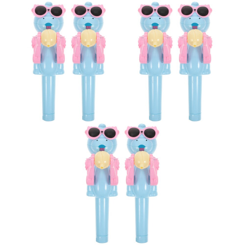 6Pcs -Blue Cartoon Robot Lollipop Holder Plastic Candy Storage 2