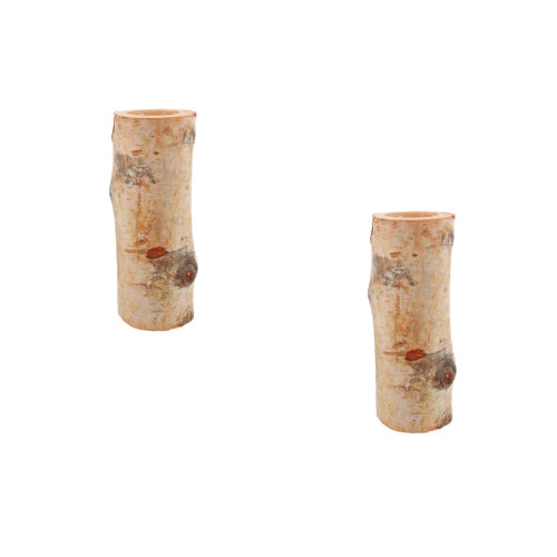 2Sets Wooden Tea Light Candle Holders Rustic Light Brown Decor Stand 2
