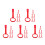 30Pcs Red Plastic Pull Up Rings for Playpen Walking Support 5