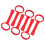 30Pcs Red Plastic Pull Up Rings for Playpen Walking Support 3