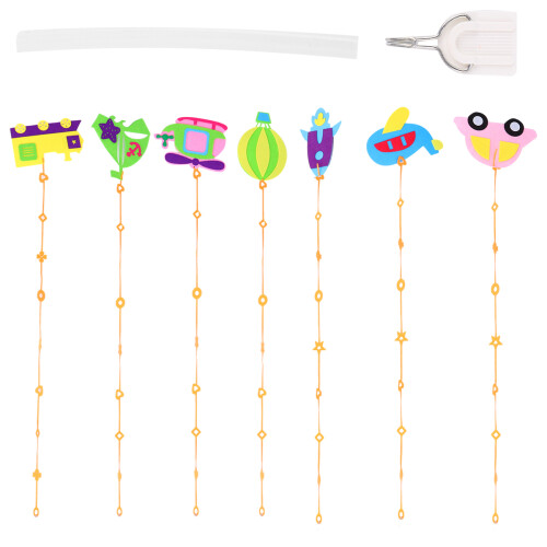 14Pcs Bright Felt Kids Classroom Hanging Decorations with Vehicles