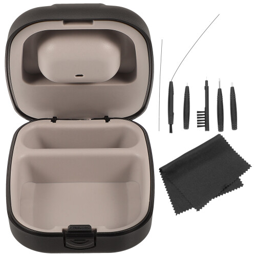 3Sets Hearing Aid Cleaning Tools Portable Durable Black Plastic Kit