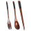 3 Sets Portable Camping Picnic Tableware Wooden Fork Spoon Chopsticks 2