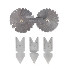 12Pcs Silver Screw Pitch Gauge Stainless Steel Measuring Tool Compact