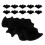 64Pcs Bat Felt Placemats Halloween Dining Table Mats Black 1