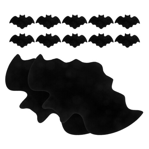 64Pcs Bat Felt Placemats Halloween Dining Table Mats Black