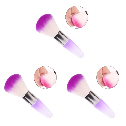 3Pcs Soft Nail Dust Removing Brushes Multi Color for Nail Art 1
