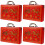 4Pcs Red Wooden Mahjong Set Container Convenient Storage Box 7