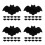 64Pcs Bat Felt Placemats Halloween Dining Table Mats Black 6