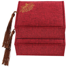 4Pcs Red Cloth Guzheng Nail Holder Small Portable Fake Nails Case