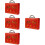 4Pcs Red Wooden Mahjong Set Container Convenient Storage Box 9