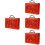 4Pcs Red Wooden Mahjong Set Container Convenient Storage Box 8