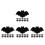 64Pcs Bat Felt Placemats Halloween Dining Table Mats Black 4