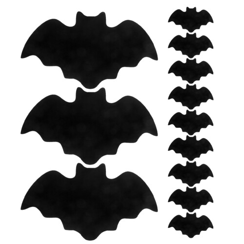64Pcs Bat Felt Placemats Halloween Dining Table Mats Black 1