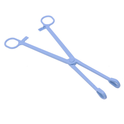 2Pcs Long Handle Pet Cleaning ABS Stool Clamp Reptile Grabber Blue