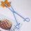 2Pcs Long Handle Pet Cleaning ABS Stool Clamp Reptile Grabber Blue 9