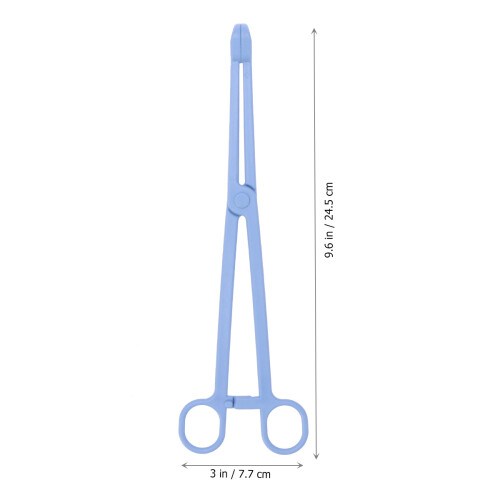 2Pcs Long Handle Pet Cleaning ABS Stool Clamp Reptile Grabber Blue 1