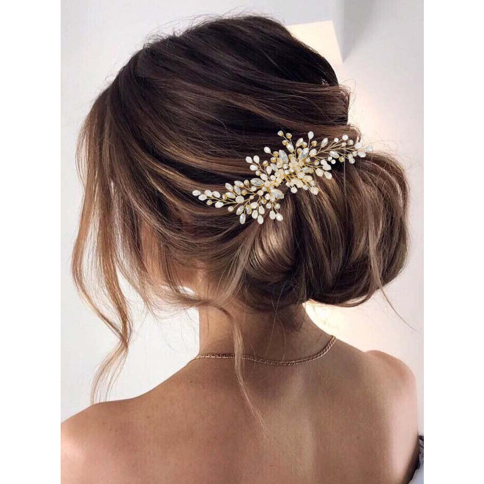 Unisex Silver Rhinestone Bridal Hair Comb Elegant Wedding Hair Accessories For Bride And Bridesmaids