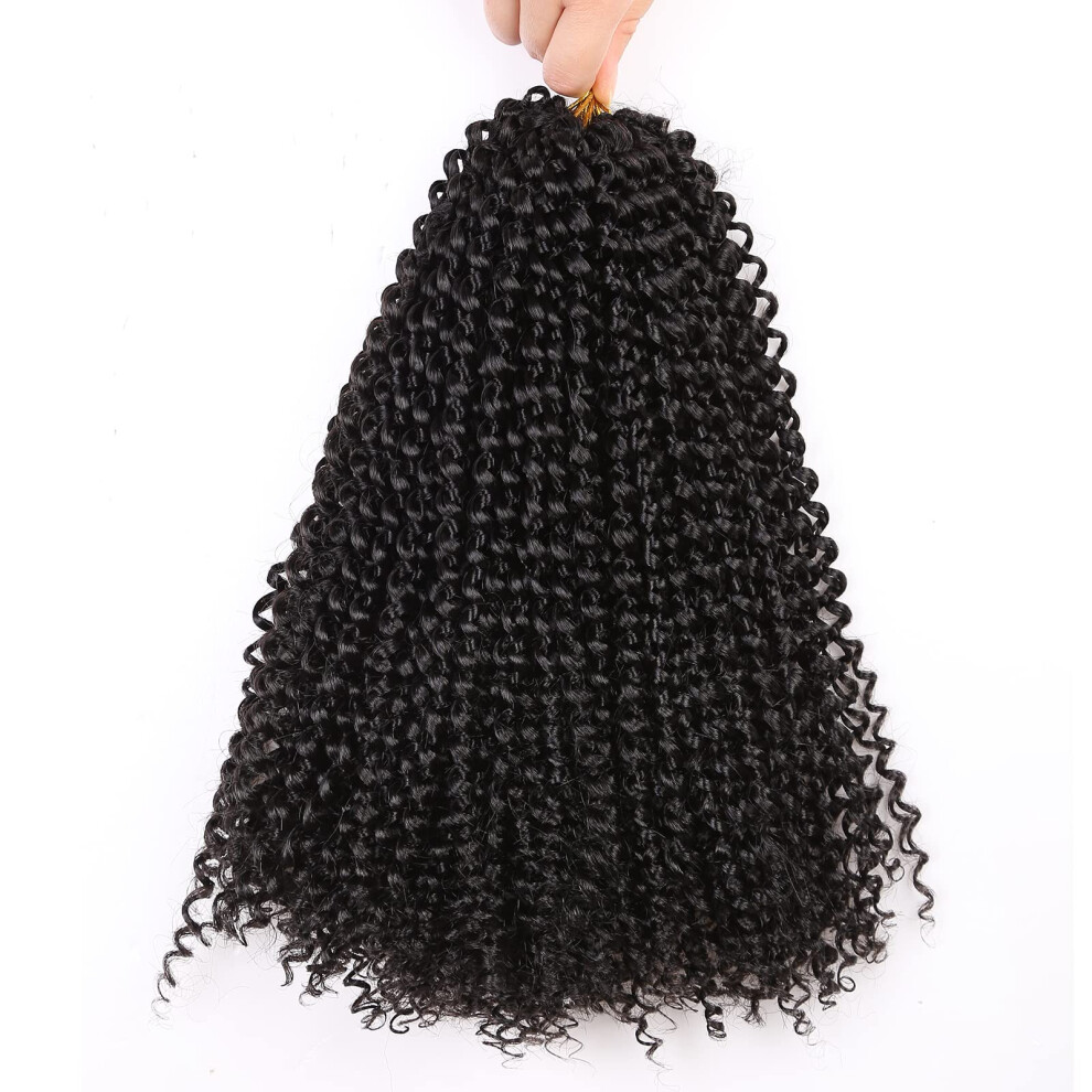 Unisex 12 Inch Afro Kinky Curly Braiding Hair Extensions 1B Color Synthetic Soft Tangle Heat Resistant