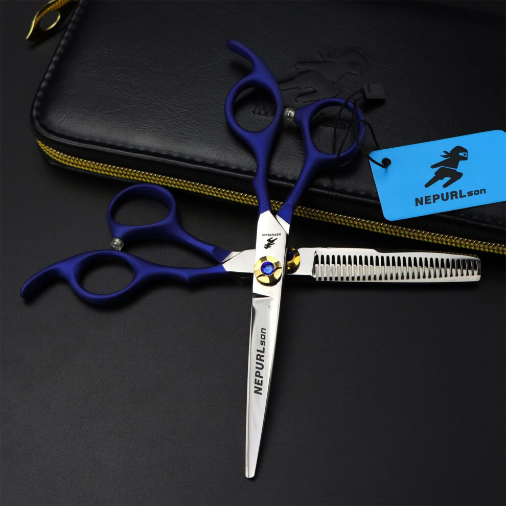 Hair Cutting Scissors Set 6.0 Inch Japan 440C Barber Shears with HandâSharpened Precision Blades and Ergonomic Grip for Salon and Home Use