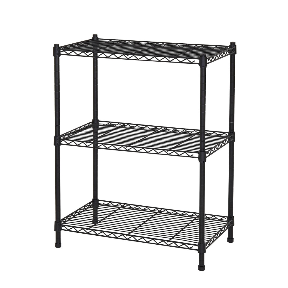 Adjustable 3 Tier Metal Storage Rack With Heavyduty Steel Frame For Kitchen, Rustresistant Finish 9070919837425