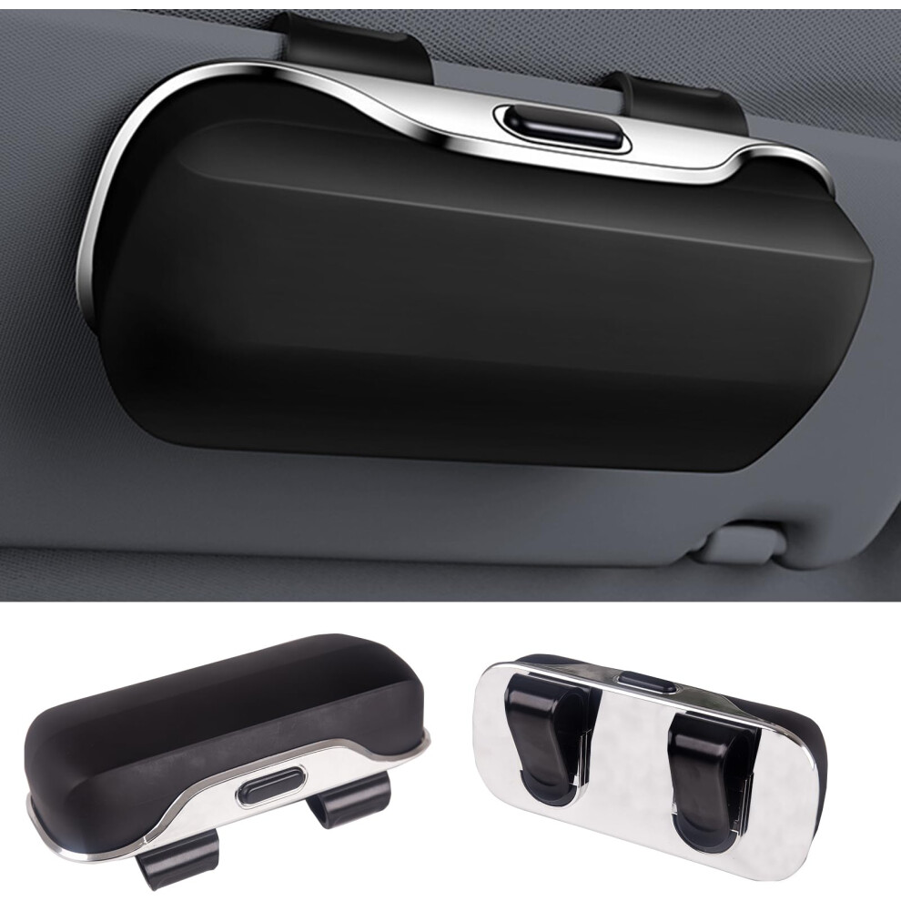 Car Sun Visor Sunglasses Holder Clip With Secure Springloaded Grip, Universal Eyewear Organizer Black 9113335630451