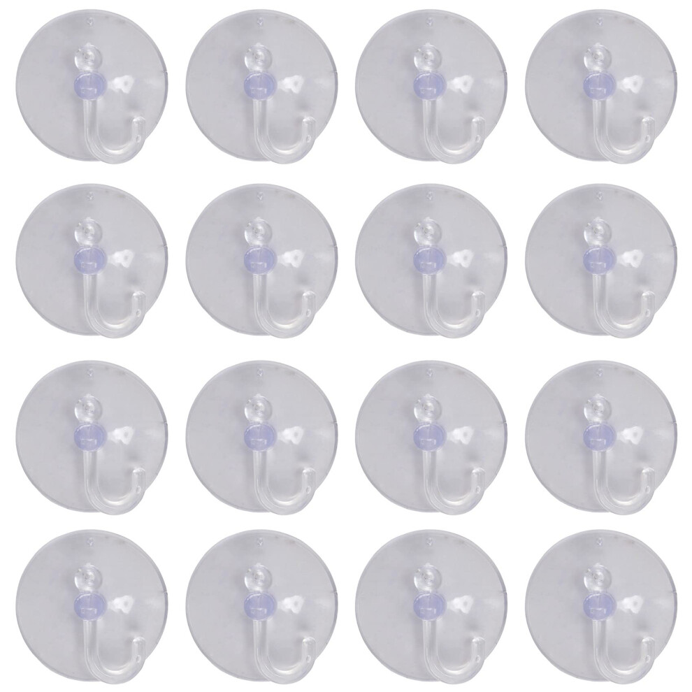 20 Clear Suction Cups With Metal Hooks For Window And Holiday Decorations, Reusable Nodrill 9070919837586