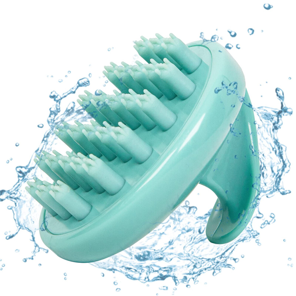 Scalp Massager Shampoo Brush with Soft Silicone Bristles, Ergonomic Nonslip Handle for Dandruff and Deep Cleansing