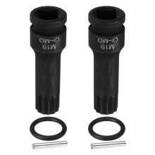 2pcs 1/2 Inch Drive 19mm 12 Point Impact Spline Bit Socket CRMO Steel Triple Square Set