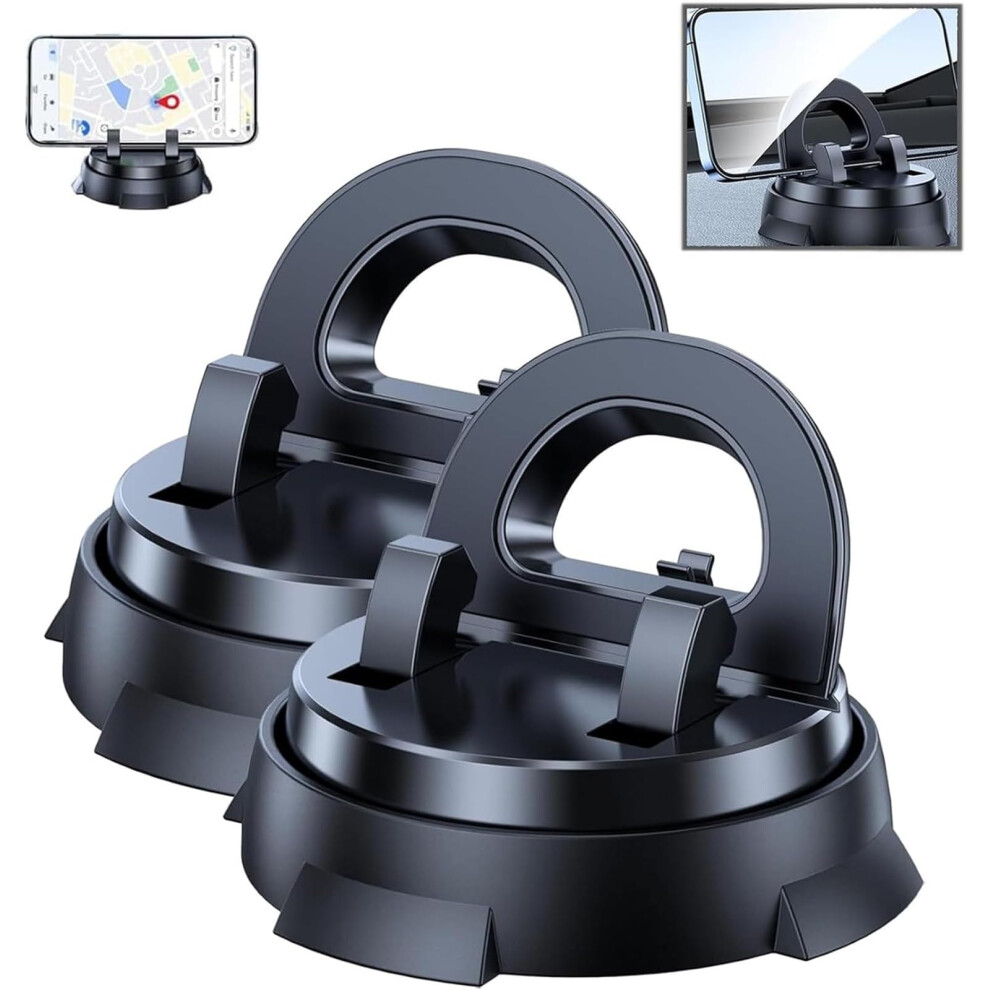2Pcs Car Phone Holder, 360 Rotating Dashboard Mount With Strong Nano Gel Suction, Universal For All Smartphones 9070919837760