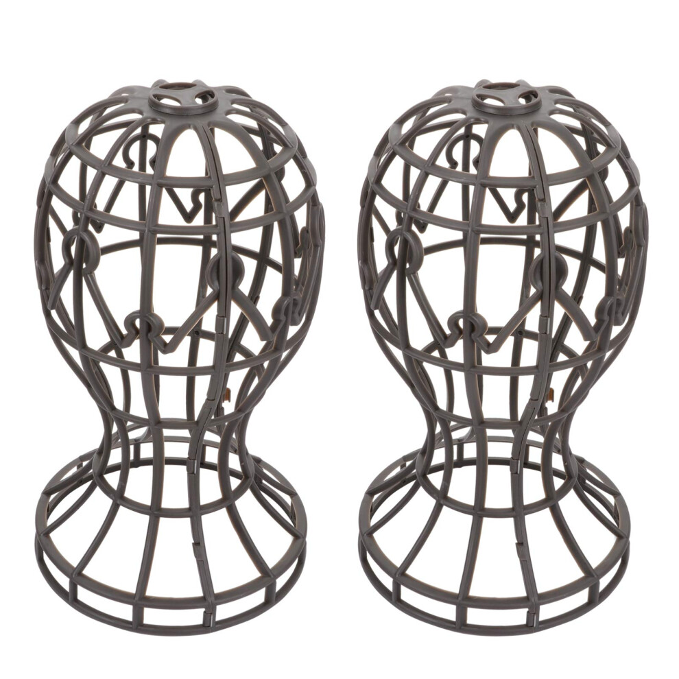 Unisex 2Pcs Plastic Wig Stand With Stable Styling Support For Wigs And Hats Display At Home Or Salon