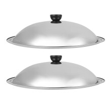 4Pcs Kitchen Pot Lids Stainless Steel Universal Silver Pan Covers