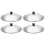 4Pcs Kitchen Pot Lids Stainless Steel Universal Silver Pan Covers 4