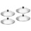 4Pcs Kitchen Pot Lids Stainless Steel Universal Silver Pan Covers 6