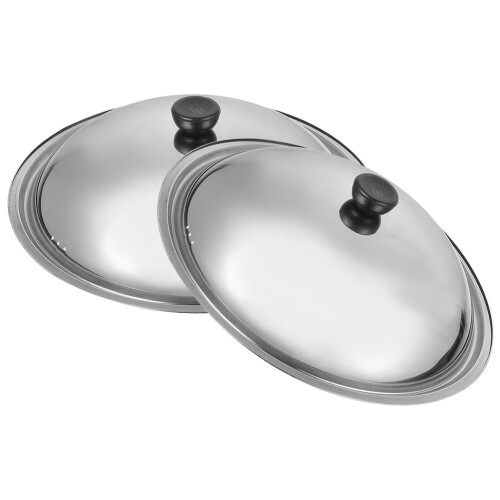 4Pcs Kitchen Pot Lids Stainless Steel Universal Silver Pan Covers 2