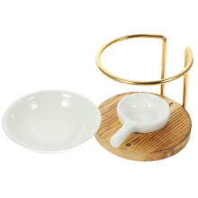 5Sets Ceramic Wood Essential Oil Burner Tealight Wax Warmer