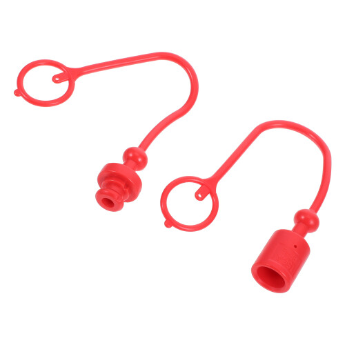 3Sets Protective Red Rubber Caps for Quick Connect Hydraulic Coupler