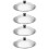 4Pcs Kitchen Pot Lids Stainless Steel Universal Silver Pan Covers 7