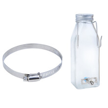 2Sets Anti-Leak Silver Glass Water Bottle for Hamsters and Rabbits