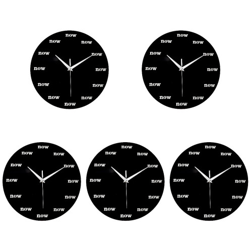 5Pcs Modern Wall Clock Multi Color Plastic Silent Clock for Home Decor 2