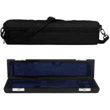 3Sets Black Oxford Cloth Flute Case Metal Zipper Portable Storage Bag