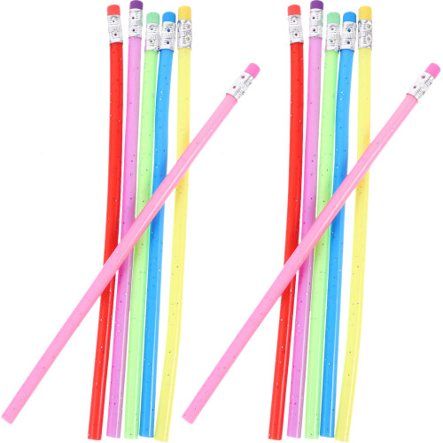 24Pcs Flexible PVC Pencil Pack with Eraser Random Assorted Colors 1