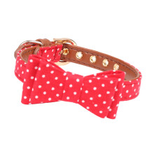 Red Adjustable Bowtie Dog Collar Durable Pet Cat Collar