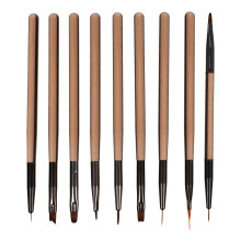 45Pcs Nail Design Liner Pens Light Brown Portable Nail Art Brushes