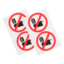 8Pcs PVC Self Adhesive No Food Or Drink Door Wall Sign Sticker
