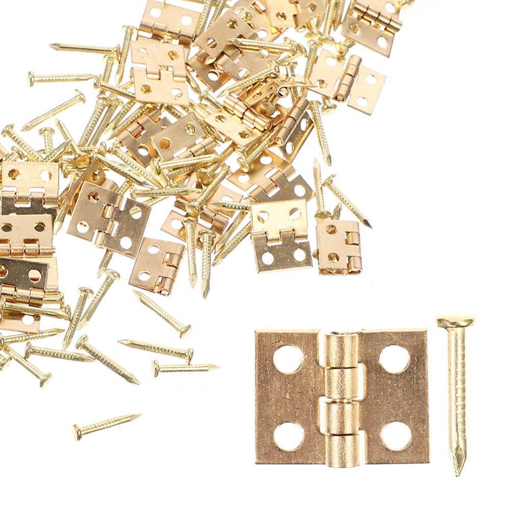 100Sets Vintage Mini Brass Hinges For Wooden Jewelry Boxes Decorative Small Hinges For Craft Projects And Elegant For Miniature Cases 3631600494257