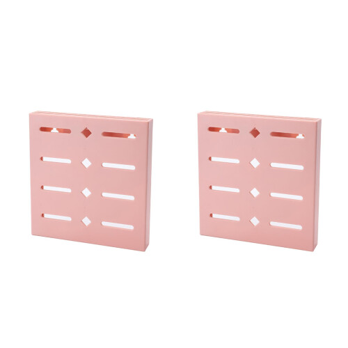 2Pcs Kitchen Rack Pink Wall Holder Multipurpose Storage PP 2