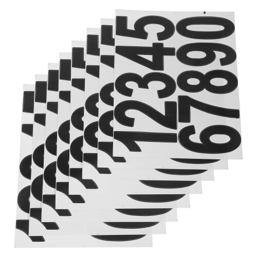 Black Waterproof PVC Mailbox Number Decals Self Adhesive 2