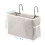 2Pcs Hanging Bedside Storage Bags Light Grey Fabric Organizer 1