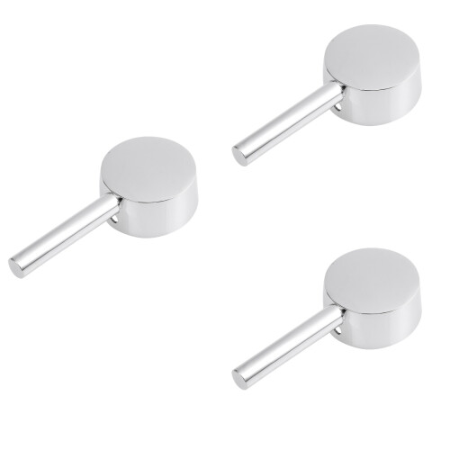 3Pcs Single Lever Handle Kit Silver Faucet Replacement for Home Use 2